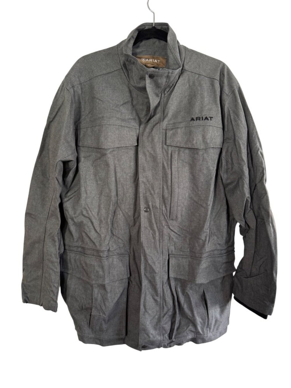 Ariat Mens Gray XL Jacket With Zipper & Snap Closures Multiple Pockets Lightweig